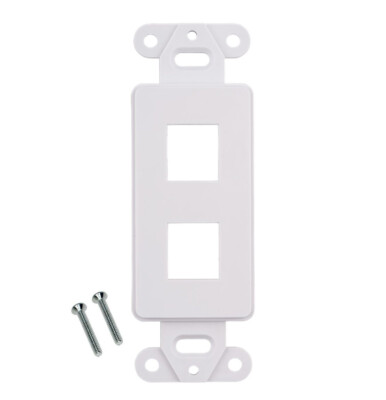 2-Port Keystone Jack Wall Plate Insert Snap-In White RCA F-TYPE RJ45 HDMI LOT