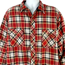 Outdoor Exchange Mens Vtg Plaid Shacket size XL Quilted Satin Lined Shirt Taiwan