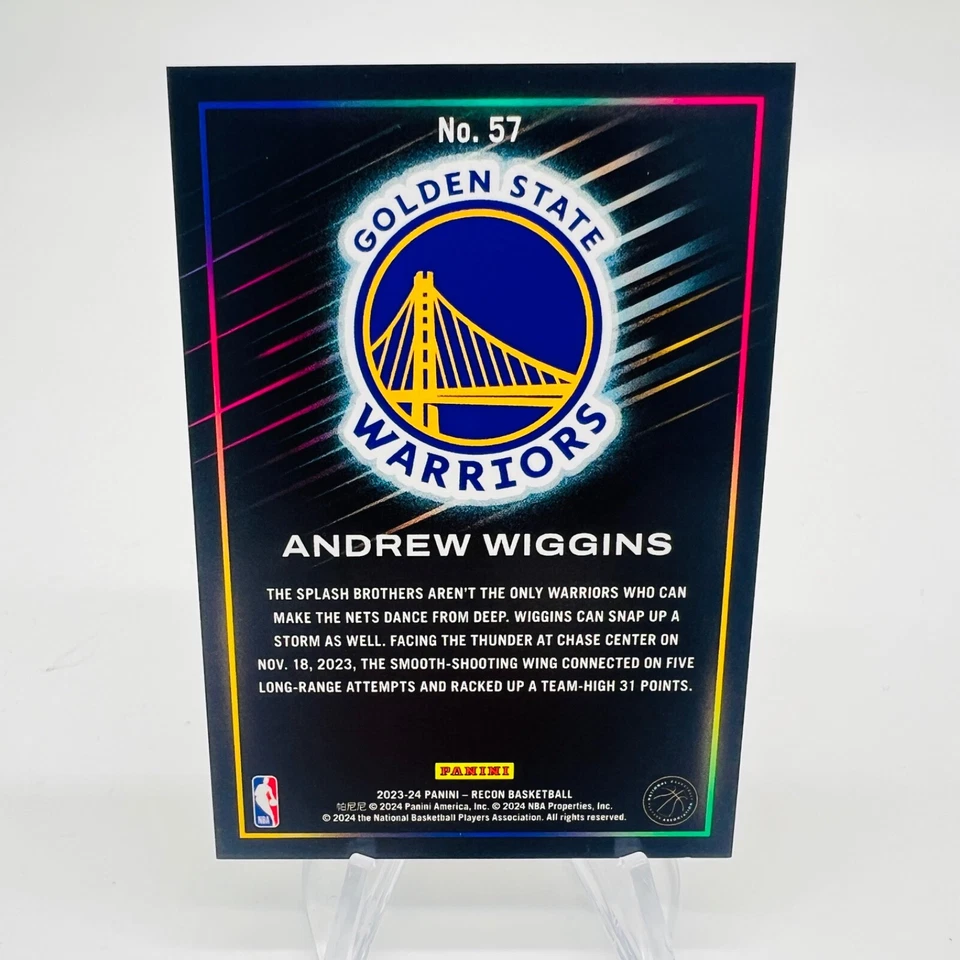 2023-24 Panini Recon NBA - Holo Red Card #57 ANDREW WIGGINS /199 WARRIORS - Image 2 of 2
