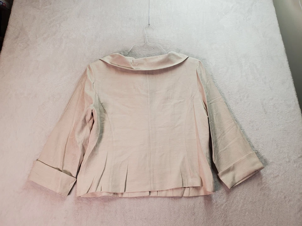 Conjunto Miss Dorby 2 Peças Blazer e Saia Feminina Tamanho 14 Bronzeado Rayon Bordado Floral - Imagem 4 de 4