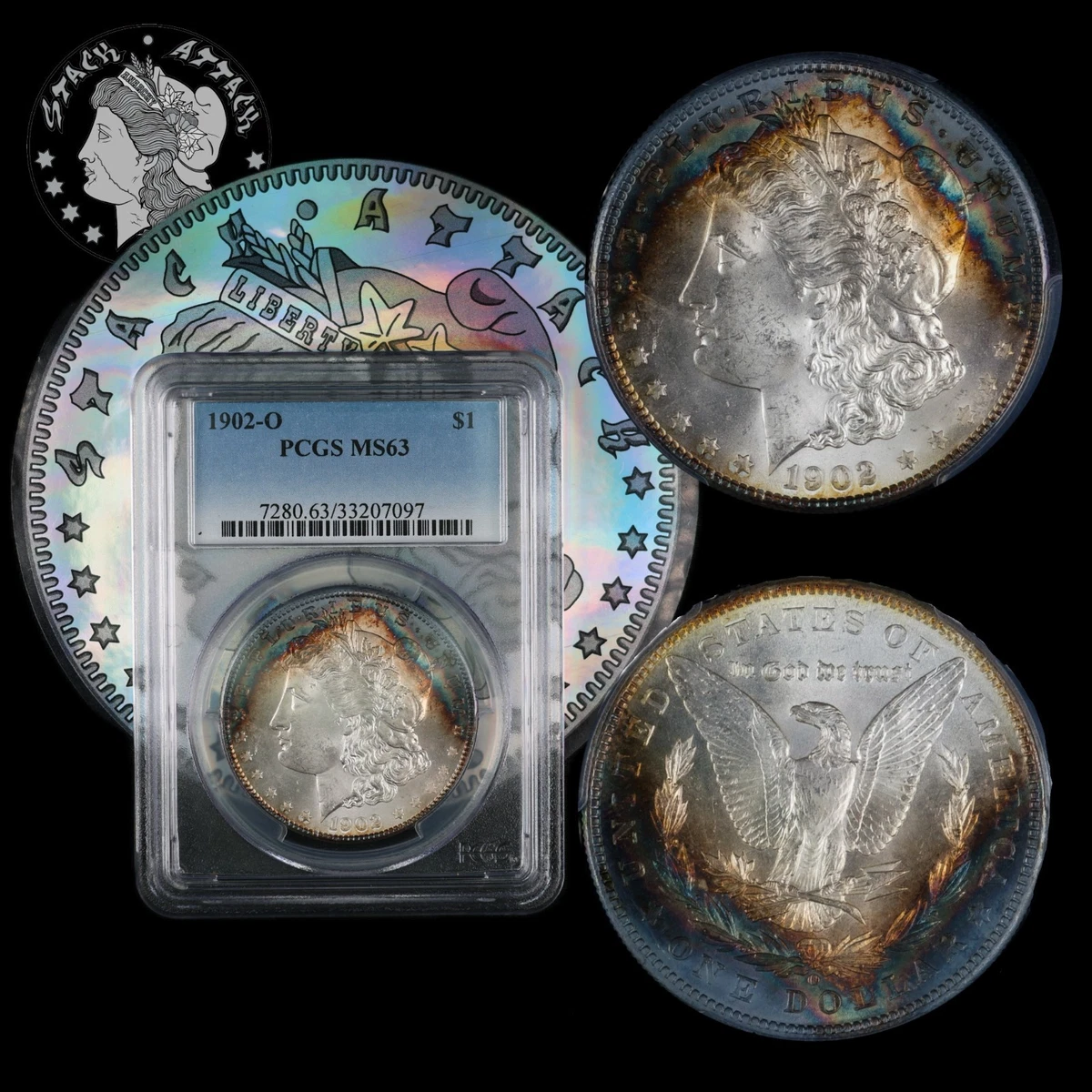 1902 モルガンMorgan Silver Dollar MS63 銀貨130 1902-O Morgan