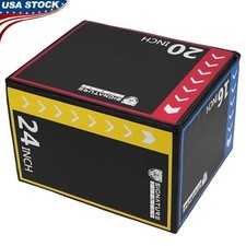 3 in 1 Foam Plyometric Jump Box Non-Slip Training Exercise Equipment Fitness New