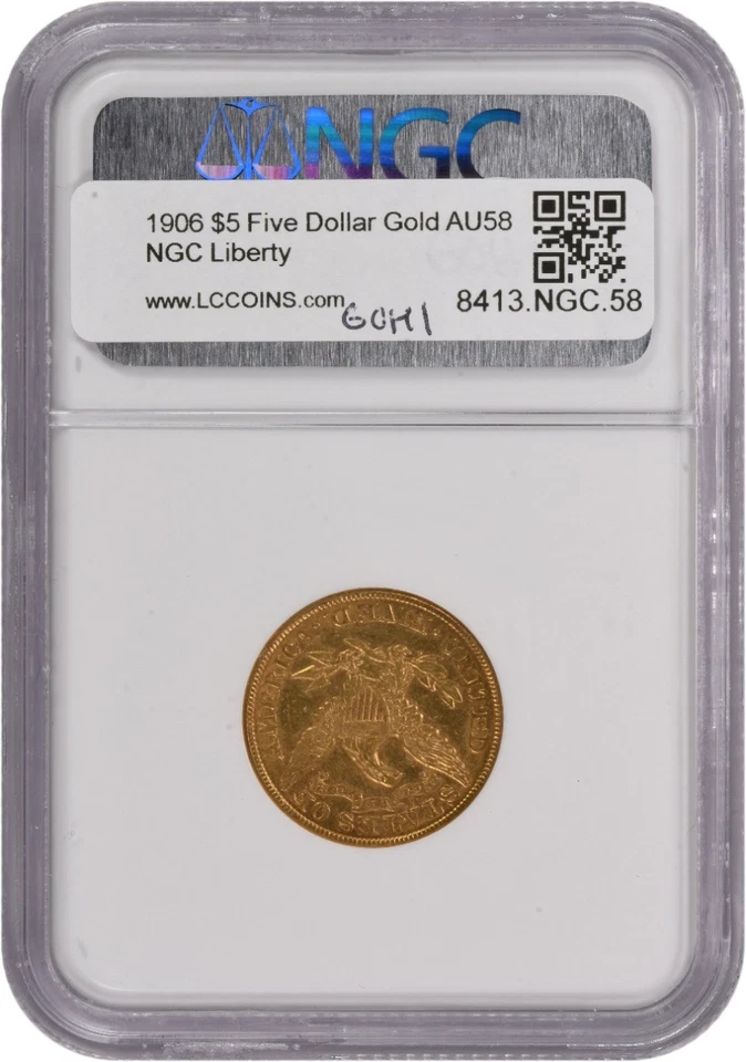 1906 $5 Gold Liberty Head AU58 NGC - Image 2 of 4