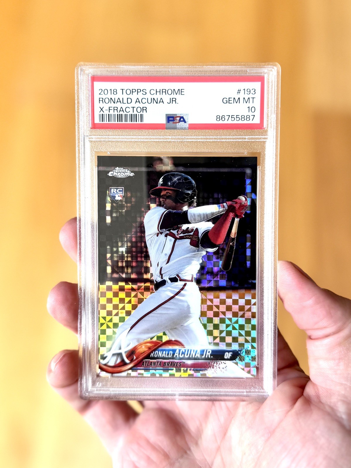 2018 Topps Chrome Ronald Acuna Jr. Xfractor #193 PSA 10 Rookie RC