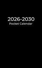 Pocket Calendar 2026-2030: 5 Year Monthly Planner Small Black Cover