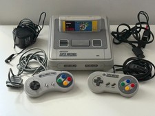 SNES Super Nintendo Console PAL with Super Mario World Cart Working with Leads