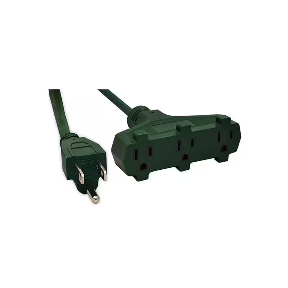 22 Ft. 16/3 3-Outlet Heavy Duty Extension Cord, Green