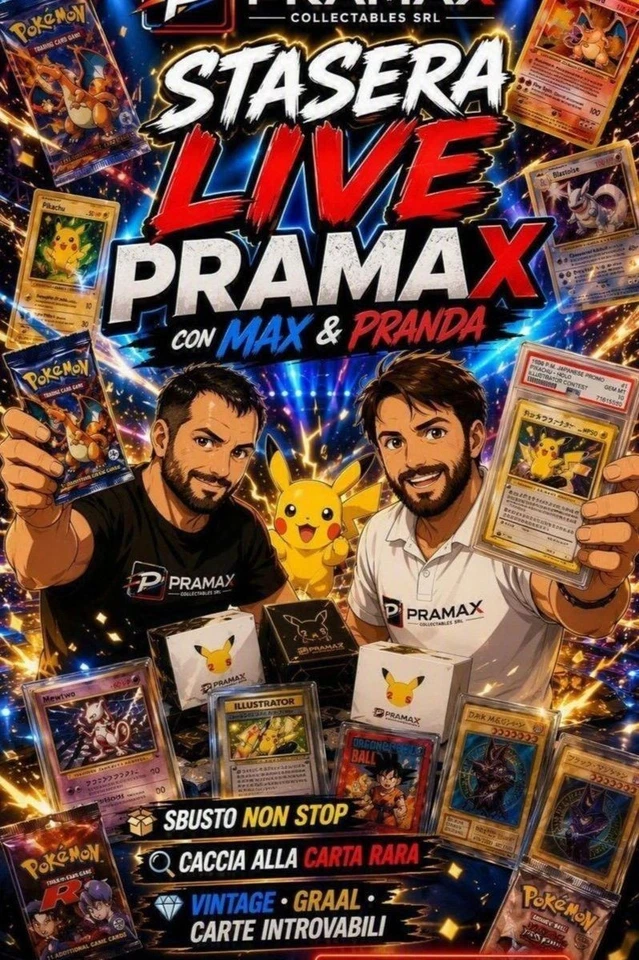Pramax Collectables Live! Aste da 1€! Rip & Ship e Carte Old Raw e Gradate