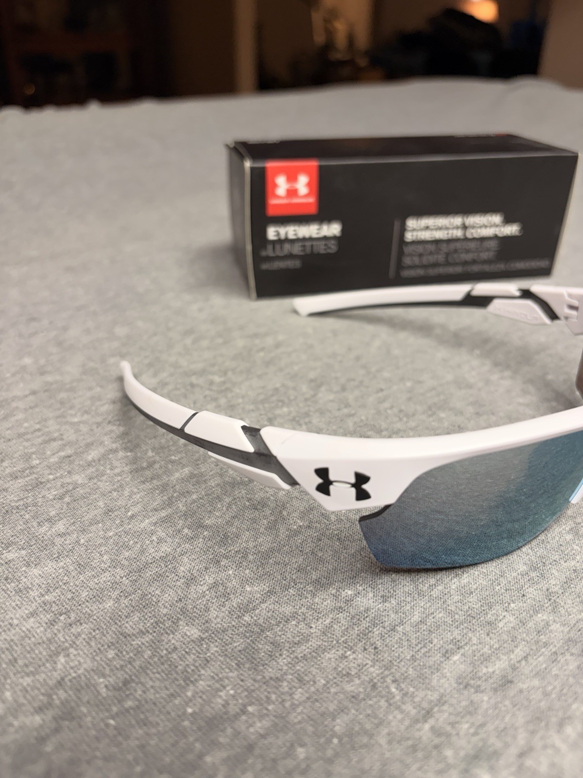 Under Armour Windup Satin White Baseball Tuned Youth Sunglasses