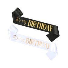 2 Pack It's my Birthday Sash for Women And Girls,Happy Birthday Decorations,B...