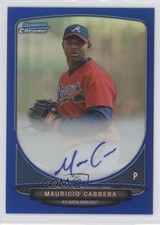 2013 Bowman Chrome Prospects Blue Refractor 131/150 Mauricio Cabrera Auto h3a