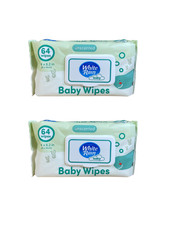 Baby Wipes Hypoallergenic Unscented Gentle Sensitive Skin Wipes 2 Packs of 64
