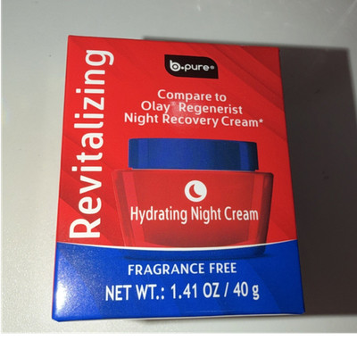 b.pure Hydrating Night Cream Fragrance-Free 1.41 oz Vitamin E B5 B3 Hydration