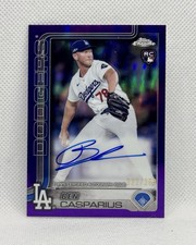 2025 Topps Chrome Ben Casparius Purple Refractor /250 On Card Auto RC Dodgers