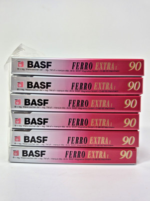 BASF Ferro Extra I Cassettes 90 min Lot of 6 New Sealed