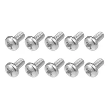Machine Screws (M8x16mm) 10Pcs, Phillips Cross Pan Bolts 304 Stainless Steel