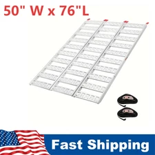 76" x 50" Loading Ramp Aluminum for ATV UTV Motorcycle Truck 1500 lbs Tri-Fold