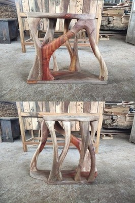 Salvaged and Reclaimed Console 001 - Rengas, Wenge, Tamarind Monkeypod