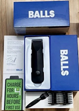 BALLS Body Trimmer USB Rechargeable Non-Slip Grip Black w/ #1 #2 Guards