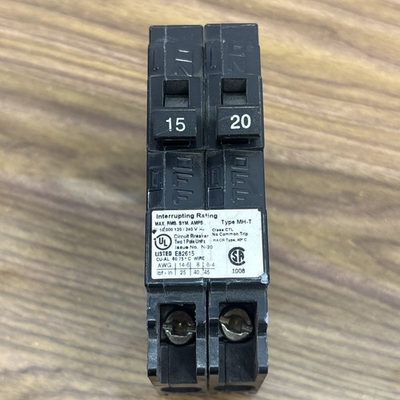 #ad MURRAY CIRCUIT BREAKER 2 POLE 15 20 AMP CAT# MP1520 ... VS 93 $17.50