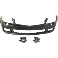 Bumper Cover Fascia Kit For 2008-2011 Mercedes Benz C300 Front C350 Washer Holes
