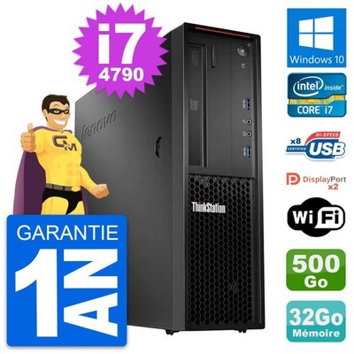 PC Lenovo Thinkstation P300 SFF i7-4790 RAM 32Go Scheibe 500Go Windows 10 Wifi