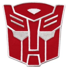 Autobots Red Transformers Helmet Patch Leader Optimus Prime Embroidered Iron On