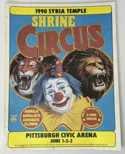 Shrine Circus Program 1990 Syria Temple Pittsburgh Pennsylvania Vintage