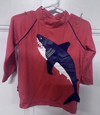 Mini Boden Boys Swim Set Rash Guard  Swim Pants Size 2  3Y Shark