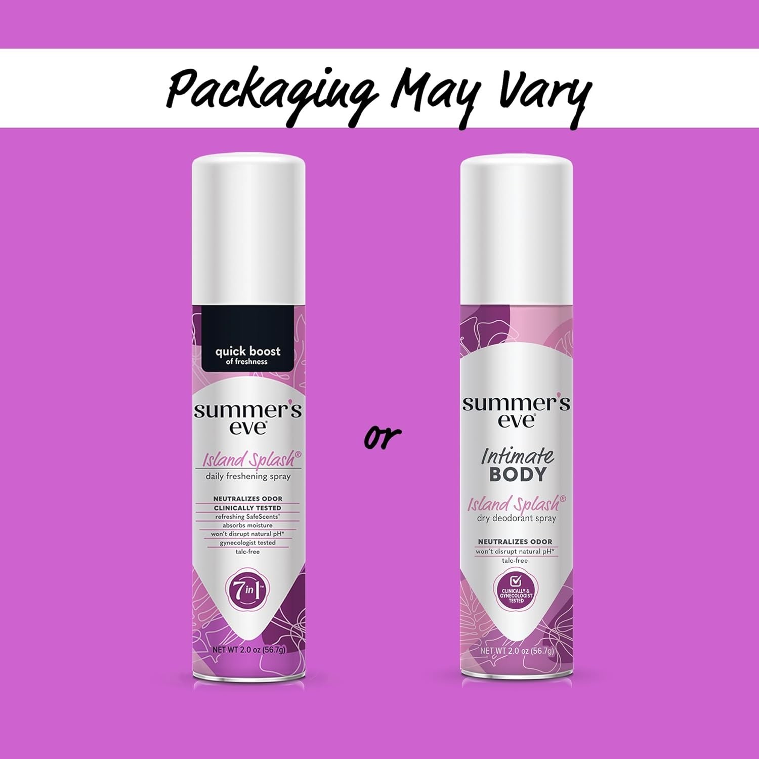 Daily Refreshing Feminine Spray 24pk Island Splash 2oz Hypoallergenic