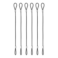 6Pcs 10 Inch Black Stainless Steel Security Cable with Loops, 2mm Dia Heavy D...