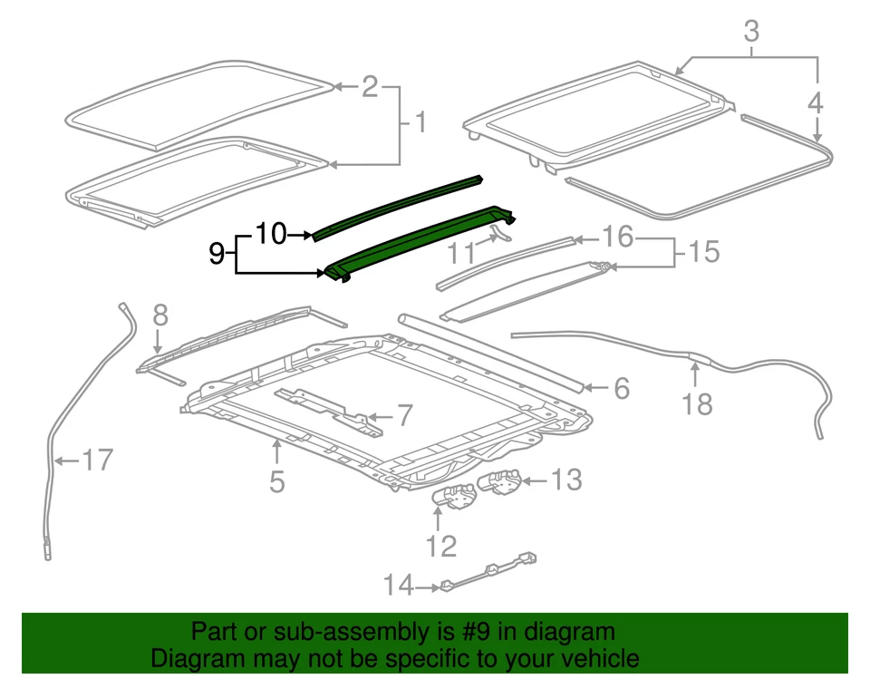Genuine GM Sunroof Housing Drain Gutter 22886294 - Image 4 of 4