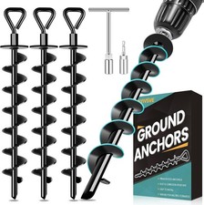 Ground Anchors Screw in,Heavy Duty Ground Trampoline Stakes Tent Stakes for Tent