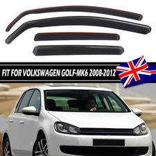 For 2008-2012 VW Golf MK6 5-Door Hatchback Wind Rain Sun Deflectors 4Pcs Tinted