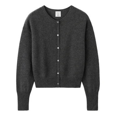 Almada Label 100% Cashmere Coco Dark Grey cardigan size XS