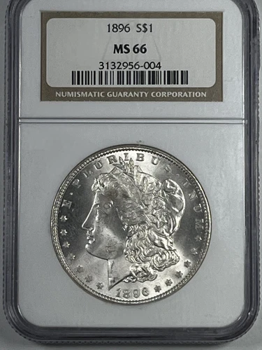 1896 Morgan Dollar : NGC MS66 Blazing White