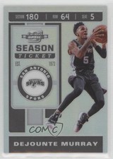 2019 Panini Contenders Optic Season Ticket Silver Prizm Dejounte Murray #75 mp7