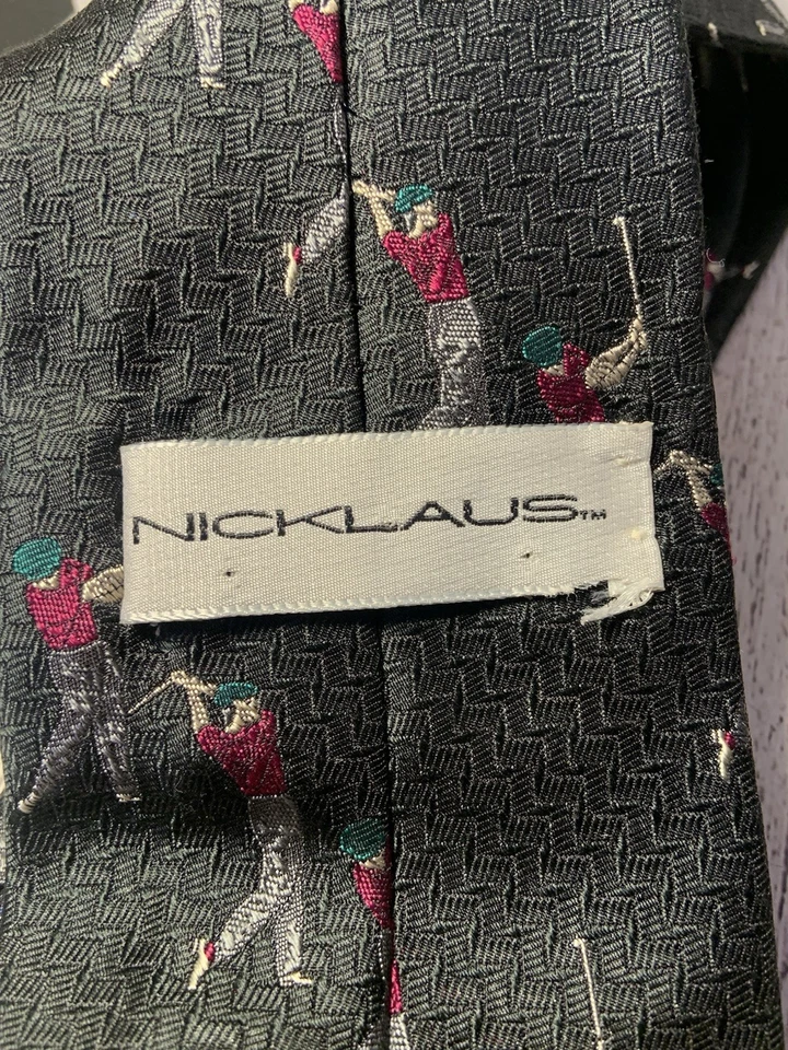 Conjunto de gravata Jack Nicklaus ação golfe swing feito nos EUA gravata de seda lote de 2 - Imagem 4 de 4