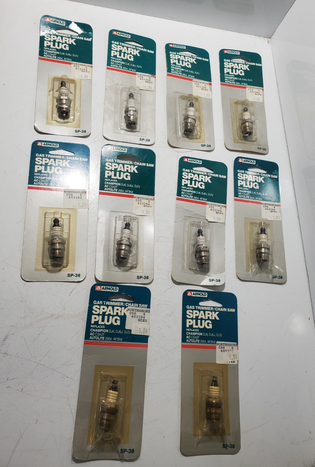 10 Arnold Gas Trimmer/Chain Saw Spark Plug SP-38 Autolite 2954 NOS