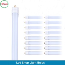 16 Pack 8FT Led Tube Light Bulbs FA8 Led Shop Light 45W T8 T12 Single Pin 6000K