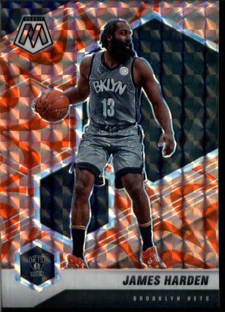2020-21 Panini Mosaic #173 James Harden Mosaic Reactive Orange