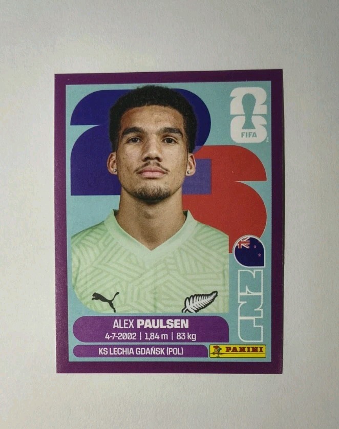 *PURPLE* Alex Paulsen NZL 3 Panini 2026 FIFA World CUP Sticker *NM+
