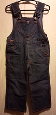 Vintage MONTGOMERY WARD 70/80 s Blue Denim Overalls Cotton Poly Blend Kid Size 3