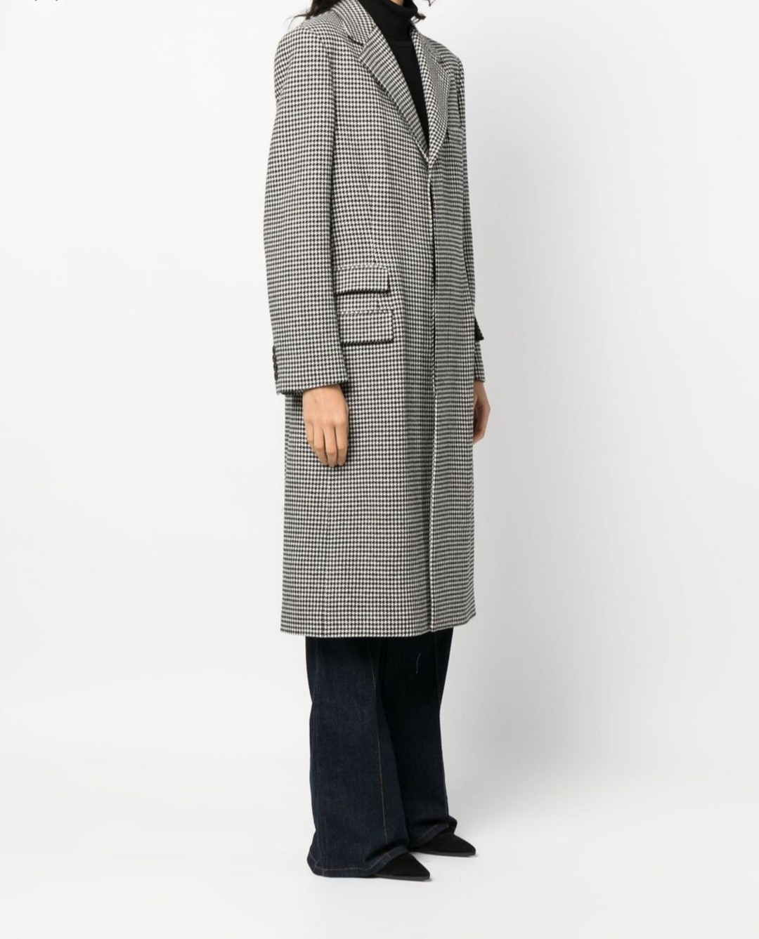 Ralph Lauren Purple Label "Wells" Houndstooth Check Cashmere Wool Coat UK6 US2 image 5