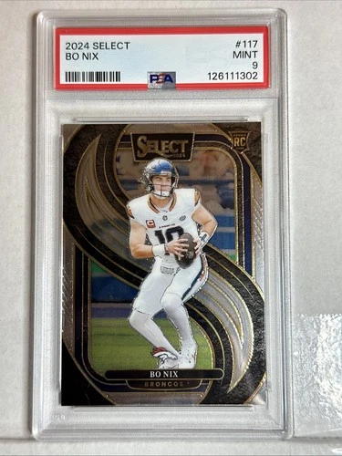 2024 Panini Select - Premier Level Bo Nix #117 (RC) PSA 9