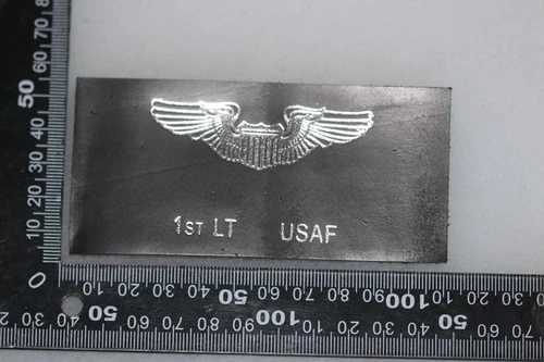 WW2 USAF AIR FORCE PILOT WING BLACK LEATHER FLIGHT NAME PATCH BLANK 1ST LT *READ