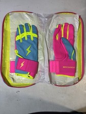 Bruce Bolt Creator Series Long Cuff Batting Gloves Caribbean Blue Youth Large