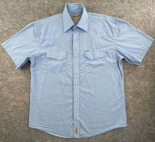 Camicia Rafter C uomo grande bambino blu paisley western snap perla snap cowboy - Foto 1 di 8