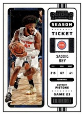 2022-23 Panini Contenders - Season Ticket Saddiq Bey #40 NBA Basketball Card