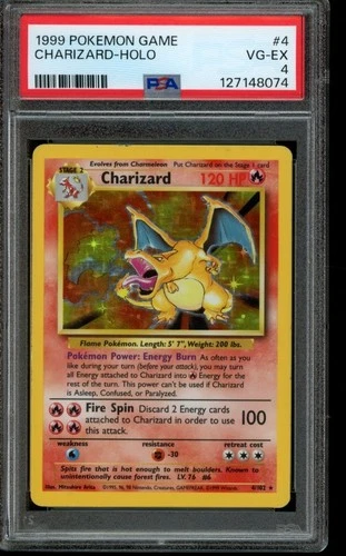 PSA 4 VG-EX Pokemon Charizard Base Set Holo 4/102